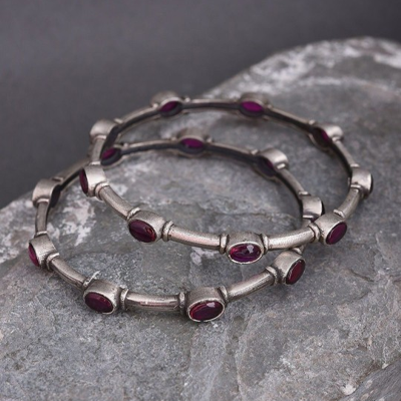 Pack Of 2 Artificial Stones and Beads Studded Bangles