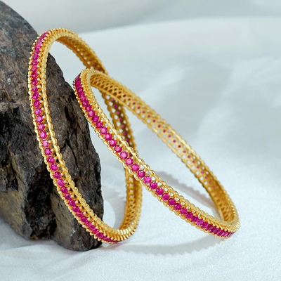 Set Of 2 Gold-Plated Bangles