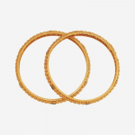 Embellished Bridal Green Gold-Plated Silver Temple Bangle
