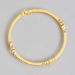 Women Gold-Plated Set of 2 Stone Studded Sterling Silver Bangles